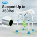 FSA/HSA Eligible Shower Stool 350lbs Bath Seat Chair, Tool-Free Assembly Height Adjustable Bath Bench with Padded Seat for Seniors, Elderly, Disabled, Handicap by Health Line Massage Products