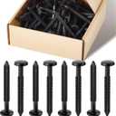 Blulu 36 Pcs 3 Inch Vinyl Shutter Fastener Window Panel Peg Lok Pin Pegs Screws Shutter Spikes Anchor (Black)
