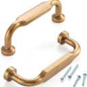 10 Pack 3 Inch Hole Centers, Antique Brass Cabinet Pulls Vintage Brass Cabinet Handles Brass Kitchen Hardware for Cabinets ZP2302 Drawer Bedroom Dresser Bathroom Vanity Cupboard