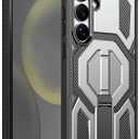 for Galaxy S24/S25 Plus Magnetic Case with Screen Protectors, Grey | Compatible with MagSafe, Concealed Kickstand, 2 Pack Screen Protectors, Military Grade, Double Layer, Shockproof Protection