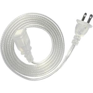 Clear Extension Cord 10FT Extension Cords Thin 2 Prong for Indoor Use with Single Plug- Ideal for Christmas Lights, Lamps, Camer,TV