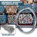 100PCS Baling Wire, 14 FT 14 Gauge Galvanized Steel Wire Bulk with Single Loop Easy to Bend&Use to Securing Compressed Items Or Bundling Cardboard Galvanized Baling Wire Work Seamlessly with Baler