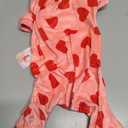 Dog Pajamas Small Sized Dogs Girl Boy Super Soft Puppy Clothes Fleece Puppy Pjs Jammies 4 Leg for Chihuahua Yorkie Spring Onesies Jumpsuit Clothing Cute Pet Outfits, Pink Heart, M