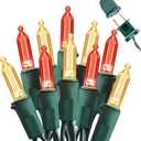 Brizled Red & Warm White Christmas Lights, 33ft 100 LED Christmas String Lights, 120V UL Certified Xmas Tree Light Connectable White Xmas Light Indoor Outdoor for Home Tree Holiday Wedding Patio Decor