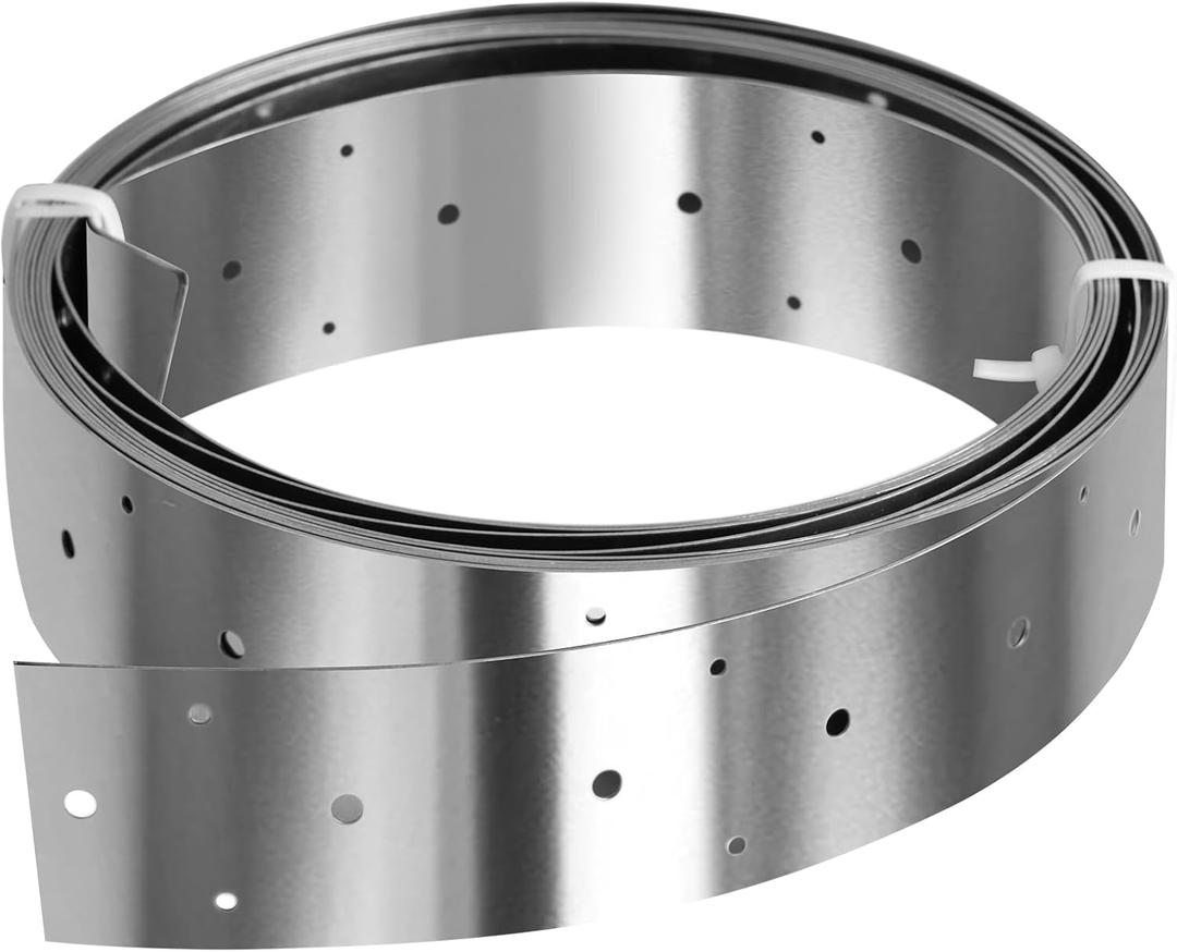 19.6ft x 2-3/8" Width Perforated Strap Tie Brace,304 Stainless Steel Metal Coil Strapping,20 Gauge(1 mm Thick) Structural Tension Strapping