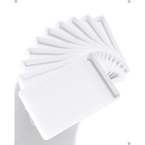 Lifewit Serving Tray Plastic for Party, 15" x 10" Platters for Serving Food, White Food Tray for Snacks, Food, Cookies (15" x 10" (10pcs))