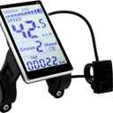 Electric Bike LCD Display, 5 Pin 24V 36V 48V 60V Universal E Scooter M5 LCD Panel Screen Replacement Electric Scooter Display for 31.8 22.2mm Electric Bikes