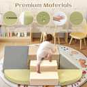 6-Piece Toddler Climbing Toys Indoor, Foam Climbing Toys for Toddlers, Soft Play Baby Climbing Blocks for Crawling and Sliding, Safe Climbing Play Set Indoor Gym Equipment for Toddler1-3, Infant, Baby