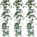 Dallisten 3 Strands Begonia Artificial Vines, 67" Silk Vine Garland with Green Leaves, Fake Hanging Plants Greenery Decor for Home, Bedroom, Wall, Party, Wedding Decoration