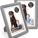 Dark Gray 5x7 Picture Frame,2Pack, Fits 5x7 Photo or 4x6 with Mat, Acrylic Front & Durable ABS Frame, Shatterproof UV-Resistant Tabletop Display, Vertical/Horizontal Home Dcor Frame