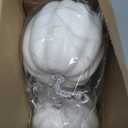 Leinuosen 104pcs 6.3'' Large DIY Fall Foam Pumpkin Craft Kit 4pcs White Foam Artificial Pumpkins Art and 100pcs Dried Flower for Girl Night Craft Fall Club Activity Thanksgiving Decor(Colored Flowers)