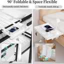 Foldable Bedside Shelf, Metal Clip-On Bed Tray Table for Bunk Bed & Dorm Beds, Dorm Room Essentials Organizer for College Students, Floating Tray, Space Saving Nightstand for Loft Beds (White, Small)