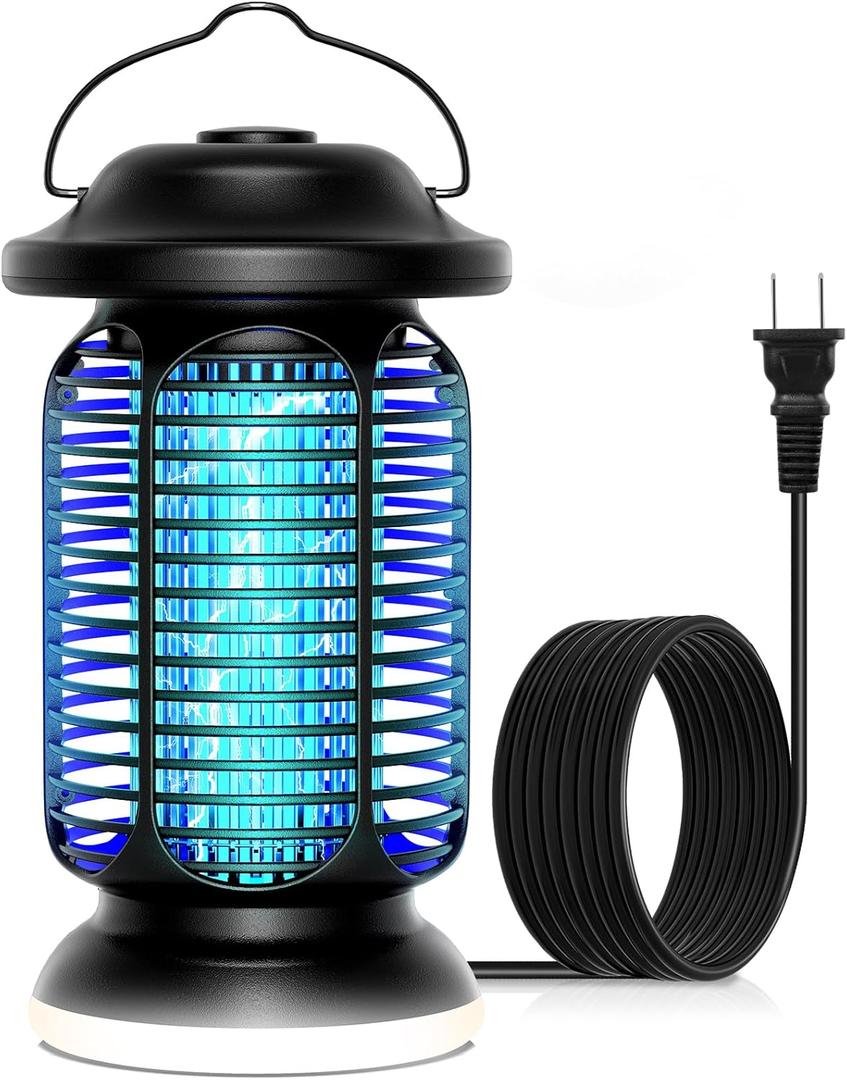 AMUFER Bug Zapper Outdoor & Indoor, Upgraded 18W Exclusive Blue-Violet Light with 2W LED Lamp, 100% Increase in Mosquito Control Effect, Coverage of 1/2-1 Acre, Fly Zapper for Patio, Backyard, Home