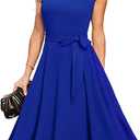 DRESSTELLS Women's Cocktail Dresses, Formal Wedding Guest Modest Church Vintage Holiday Party Evening Dress M
