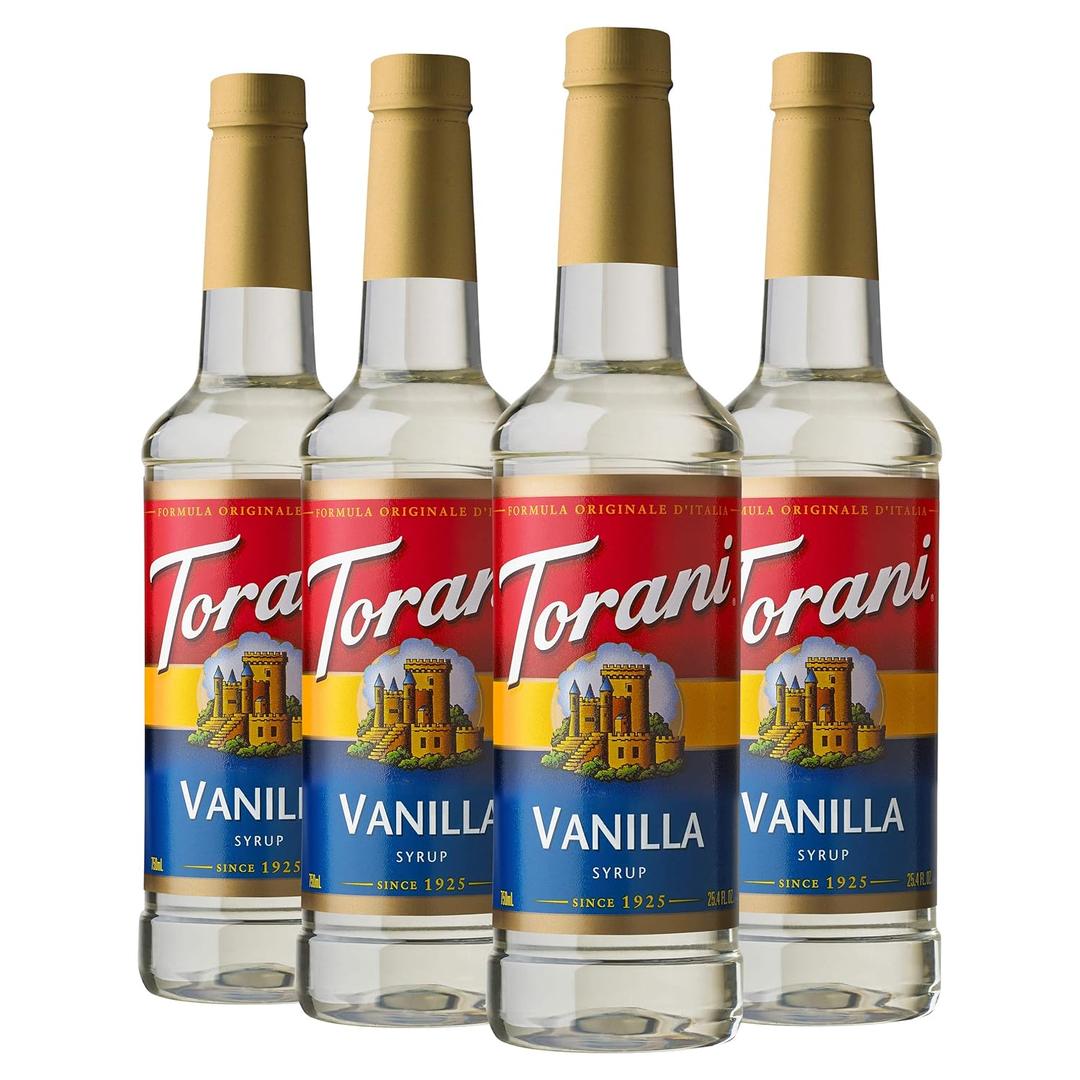 Torani Syrup, Vanilla, 25.4 Ounces (Pack of 4) , Best By: 08/29/2027