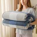 Fleece Bed Blankets Throw Size - Soft Lightweight Plush Fuzzy Cozy Luxury Blanket Microfiber Throw for Couch Bed,All-Season Breathable,40x60 Inches (Checkered Blue)