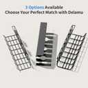 Delamu 2 Pack Metal Under Desk Cable Management Tray, U Channel Cord Organizer Box, Office Under Desk Cord Organizers, Cable Management with Various Accessories, Black, 15.75 Inches