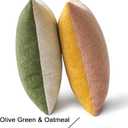 SINYASAN Mustard Fall Chenille Throw Pillow Covers 18x18 Inch Set of 2, Green Soft Velvety Pillow Covers Colorful Square Fuzzy Cushion Covers for Boho Farmhouse Living Room Bed Neutral Decor