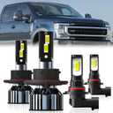 QIPEIZSP Fit For Ford F250/F350/450/550 Super Duty 2005-2022 Light Bulbs, 9008 High Low Beam + 9145 Fog Light Bulb, 4-Pack