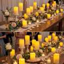 Funtery 24 Pcs Waterproof LED Candles with 4 Remote and Timers, Outdoor Flickering Flameless Candles Realistic Battery Operated Pillar Candles for Wedding Halloween Christmas Home Decorations, 4 Sizes