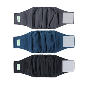 Wegreeco Washable Dog Diapers - Washable Male Dog Belly Wrap - Pack of 3 - (Black, Charcoal, Navy, Medium)