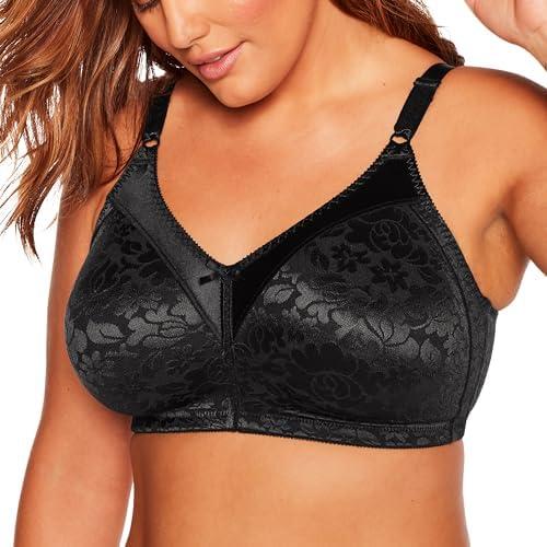Bali Women's Wireless Lace Bra, Double Support Lace Bras for Women, Stay-in-Place Straps, Full Coverage, Comfortable, 42B