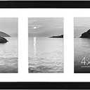 Americanflat 4x6 Collage Picture Frame with Shatter-Resistant Glass - Fits Three 4x6 Photos or Use as One 8x16 Picture Frame - Signature Collection - Collage Frames for Tabletop and Wall - Black