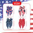 4th of July Large Patriotic Bow Hair Clips - American Flag Independence Day Hair Accessories for Girls, Toddlers, Kids, Little Girls