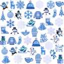 48 Pcs Winter Iron on Patches Sew Iron on Snowflakes Snowman Applique Cute Embroidered Patches Patch Decorative Repair Patch Winter Christmas Gifts DIY Crafts Accessories for Clothing Hat