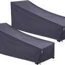 F&J Outdoors Waterproof UV Resistant Heavy Duty Patio Chaise Lounge Chair Cover, 2Pack, 84"Lx32"Wx34"H, Grey