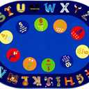 lotoo Classroom Rug, Kids ABC Rugs for Playroom, Preschool Educational Carpet for Learning Alphabet Animals Words Numbers, Kids Daycare Nursery Play Mat for Toddlers Children Bedroom Playroom