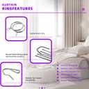 Swpeet 120Pcs Silver 1.18Inch - 30mm Metal Drapery Curtain Rings Curtain Hanging Rings and Stainless Steel 4 Prongs Pinch Pleat Hook with Drapery Curtain Pin-on Hooks Pins for 19mm-25mm Curtain Rods