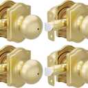 goldenwarm 4 Pack Brushed Gold Privacy Door Knobs Interior for Bedroom & Bathroom, Classic Gold Interior Door Knobs