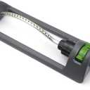Lawn Sprinkler, Oscillating Sprinkler with 18 Hole Brass Nozzles, Water Sprinkler for Lawn Covers up to 3,600 sq.ft, Includes Spray Jet Cleaning Needle, Grey
