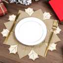 Christmas Placemats Set of 6 Christmas Decorations Indoor Round Placemats for Winter Holiday Party Kitchen Dinning Decorations