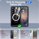 ANTSHARE for Samsung Galaxy S26 Case Waterproof, Built-in Lens & Screen Protector, [Compatible with MagSafe] Shockproof Dropproof Dustproof Full Body Phone Case for S26 6.3"-Black/Clear