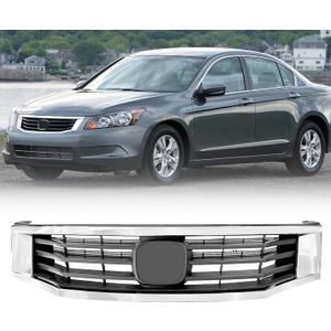 Front Bumper Grille Black With Chrome Mesh Grill For Honda Accord Bumper Upper Grill 2008 2009 2010