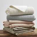 Levtex Home Mills Waffle King/Cal King Quilt Set (106x92in) with 2 Pillow Shams (36x20in) - Blush - Cotton Waffle King Size Quilt Bedding Set - Lightweight, Soft, Pre-Washed