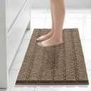 Bcoimo 30"×20" Chenille Bath Mat – Non-Slip with Backing Bath Rug Ultra-Absorbent and Machine Washable Bathroom Mat Quick-Dry Design. Ideal for Bathroom and Tub Areas