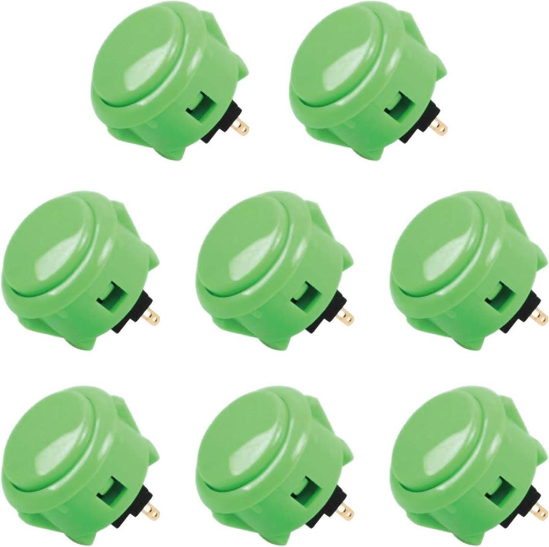 SANWA 8 pcs OBSF-30 Original Push Button 30mm - for Arcade Jamma Video Game & Arcade Joystick Games Console (Green) S@NWA