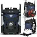 Baseball Backpack for Adult and Youth, Large Capacity Lightweight Softball Bag With Shoe Compartment and Fence Hook for TBall Bat & Equipment, Waterproof for Helmet, Gloves (Darkblue)