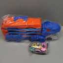 Dinosaur Transport Truck Toy for Kids - 3 in 1 Ejection Folding Track Toys w/Sound 8 Race Cars, Portable Vehicles Set Best Gift for Boys Girls 3 4 5 6 Years Old - Possesses Invention Patents (Blue)