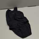 Kids Girls Athletic Swimsuit One Piece Solid Swimwear for Practice and Competition in Black and Navy Bathing Suit (9-10 Years)