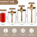34 oz/1000 ml Glass Storage Canister with with Airtight Lid, Cute Clear Decorative Container Jar with Wooden Spoon for Coffee Spice Candy Salt Cookie Condiment Sugar Matcha Tea Overnight Oats