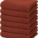 Homaxy 100% Cotton Waffle Weave Kitchen Dish Towels, Ultra Soft Absorbent Quick Drying Cleaning Towel, 13 x 28 Inches, 6-Pack, Rust