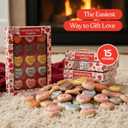 15 Pack Valentines Day Heart Cookies 15 Assorted Message Cookies in a Nice Gift Box Cute Love Notes, Sweet Treat for Kids, Couples & Parties BBD: 10/25/26