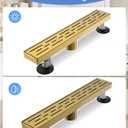 Brushed Titanium Gold Shower Drain 28 Inch, 304 Stainless Steel Linear Shower Drain with Removable Brick Pattern Grate - Adjustable Rectangular Shower Floor Drain with Hair Strainer, Linear Drain
