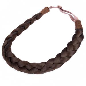 DIGUAN Synthetic Hair Braided Headband Classic Chunky Wide Plaited Braids Elastic Stretch Hairpiece Women Girl Beauty accessory, 55g aHairBeauty (Chocolate)