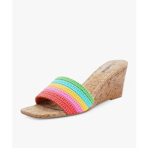 Wedge Sandals for Women Open Toe Wedge Heels Womens High Heel Sandal Square Toe Heeled Wedge Sandals Wood Grain Slip on Wedge Mules Size 7