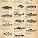 Smilelife Boy's Fishing Gifts Vintage Fresh Water Gamefish Knowledge Tin Sign for Man Cave Boys Hunting Room Bedroom Lake House Cabin Wall Art Decor 8x12 Inch (3069)